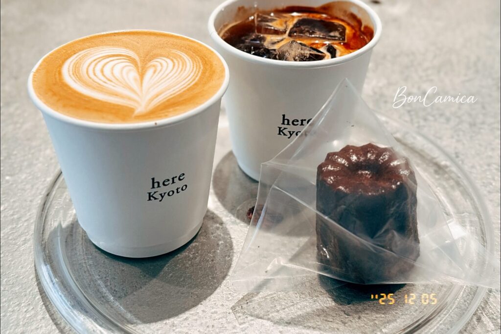 here Kyoto 台南店的咖啡與可麗露