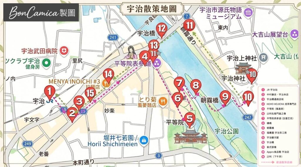 宇治一日遊散步地圖路線